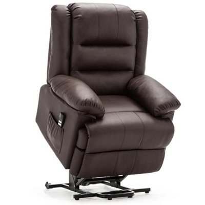 Loxley Dual Motor Electric Riser Rise Recliner Bonded Leather Armchair Electric Lift Chair (Brown)