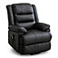 LOXLEY SINGLE MOTOR ELECTRIC RISER RISE RECLINER BONDED LEATHER ARMCHAIR ELECTRIC LIFT CHAIR (Black)