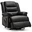 LOXLEY SINGLE MOTOR ELECTRIC RISER RISE RECLINER BONDED LEATHER ARMCHAIR ELECTRIC LIFT CHAIR (Black)