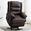 LOXLEY SINGLE MOTOR ELECTRIC RISER RISE RECLINER BONDED LEATHER ARMCHAIR ELECTRIC LIFT CHAIR (Brown)