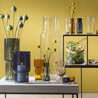 LSA International UTILITY VASE フラワーベース LSA Utility Vase H19cm Handmade Sapphire Blue Glass Design
