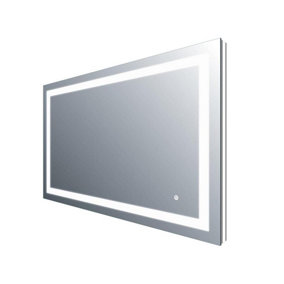 Luca LED Illuminated Backlit Bathroom Mirror with White and Blue Light, (H)700mm (W)1100mm