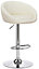 Luca Single Kitchen Bar Stool, Chrome Footrest, Height Adjustable Swivel Gas Lift, Breakfast Bar & Home Barstool, Cream