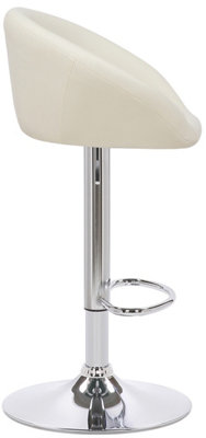 Luca Single Kitchen Bar Stool, Chrome Footrest, Height Adjustable Swivel Gas Lift, Breakfast Bar & Home Barstool, Cream