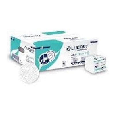 Lucart Professional AquaStream 10 Toilettenpapier – Pure Pulp, Hochfest, 200 Blatt/Rolle – 10 Rollen, 9,5x11 Cm – PEFC & EU Ecolabel – Für Büros & öffentliche WCs