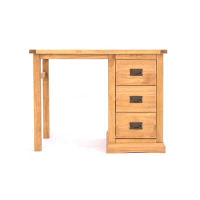 Lucca 3 Drawer Desk - Dressing Table Brass Drop Handle