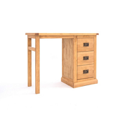 Lucca 3 Drawer Desk - Dressing Table Brass Drop Handle