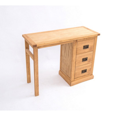 Lucca 3 Drawer Desk - Dressing Table Brass Drop Handle