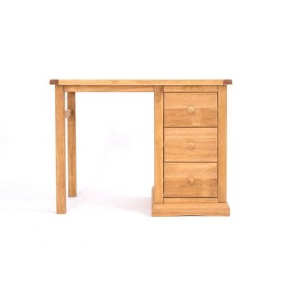 Lucca 3 Drawer Desk - Dressing Table Wood Knob