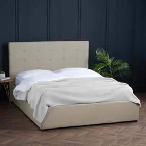 Lucca 4.6 Fabric Double Bed Beige