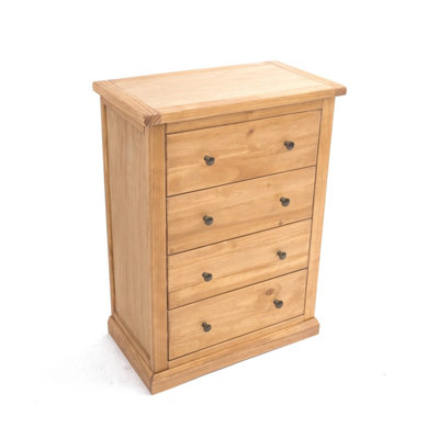 Lucca 4 Drawer Chest of Drawers Brass Knob