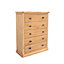 Lucca 5 Drawer Chest of Drawers Brass Cup Handle