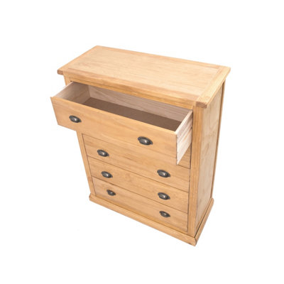 Lucca 5 Drawer Chest of Drawers Brass Cup Handle