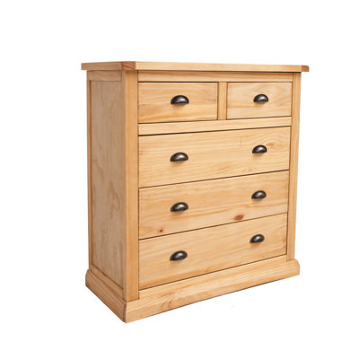 Lucca 5 Drawer Chest of Drawers Brass Cup Handle