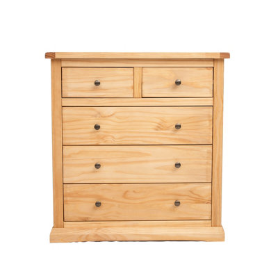 Lucca 5 Drawer Chest of Drawers Brass Knob