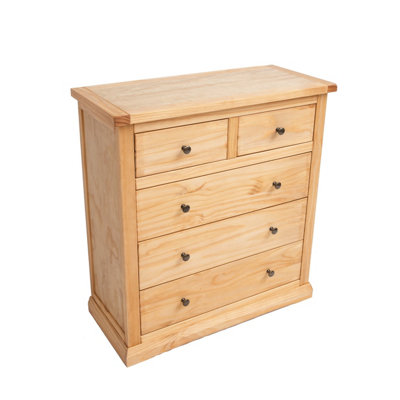 Lucca 5 Drawer Chest of Drawers Brass Knob
