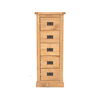 Lucca 5 Drawer Narrow Chest of Drawers Bras Drop Handle