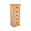 Lucca 5 Drawer Narrow Chest of Drawers Brass Cup Handle