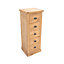 Lucca 5 Drawer Narrow Chest of Drawers Brass Cup Handle