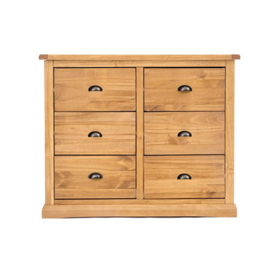 Lucca 6 Drawer Chest of Drawers Brass Cup Handle