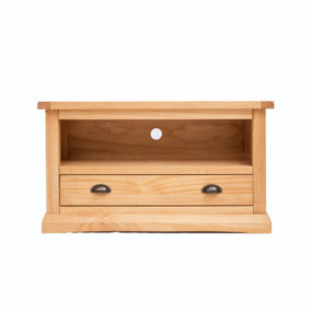 Lucca Waxed 1 Drawer TV Cabinet Brass Cup Handle