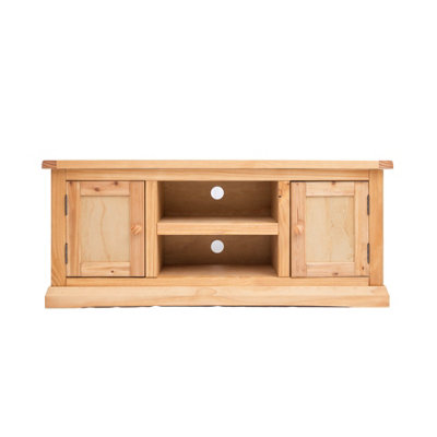 Lucca Waxed 2 Door TV Cabinet Wood Knob