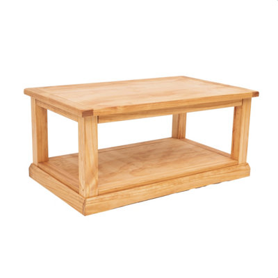 Lucca Waxed Coffee Table with Shelf