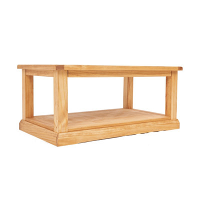 Lucca Waxed Coffee Table with Shelf