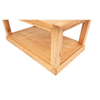 Lucca Waxed Coffee Table with Shelf