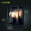 Luceco Azurar Twin Wall Lantern with 2 x A60 Lamps Black