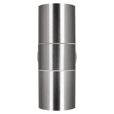 Luceco Azurar Up/Down IP44 GU10 Wall Light Stainless Steel