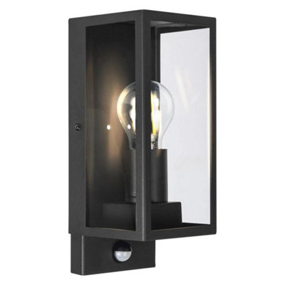 Luceco Azurar Wall Lantern with PIR GU10 Black