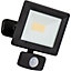 Luceco Essence 20W PIR Floodlight with Ball Joint and 1M Cable Black