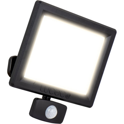 Luceco Essence Outdoor Floodlight with PIR Sensor & Tilt, IP65, 50W