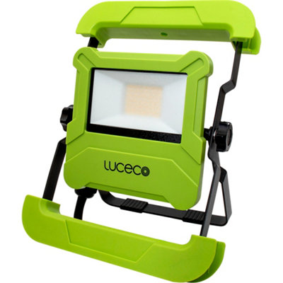 Luceco Foldable Compact Worklight with 13A Power Socket 30W 2400LM 5000K