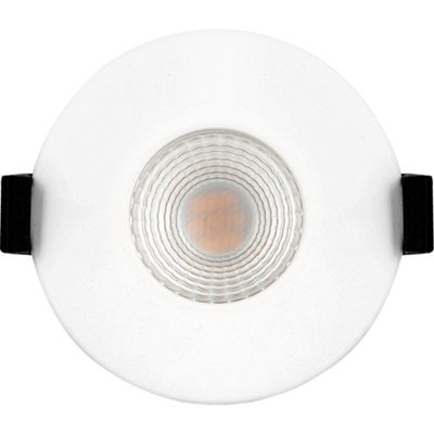 Luceco Flachprofilblende Für FType Downlights – Gebürsteter Stahl, Austauschbar, Twist-and-Lock Montage
