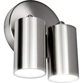 Luceco Stainless Steel Twin Head Adjustable Wall Light 500LM 8W