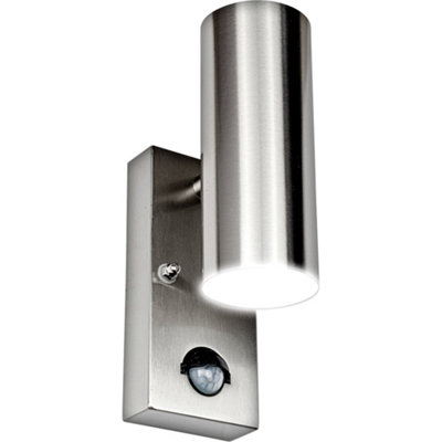 Luceco Stainless Steel Up/Down Fixed Wall Light with PIR 500LM 8W | DIY ...