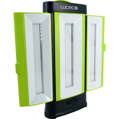 Luceco Three Panel Open Area 360 Degree and Foldable Rechargeable Work ...