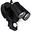 Luceco Twin Wall Light with PIR 720LM 10W 4000K Black