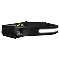 Luceco USB Rechargeable Flexible Headtorch with Motion Sensor 350LM + 150LM