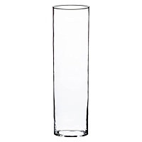 Lucente XL Clear Glass Cylinder Vase 60cm (H)