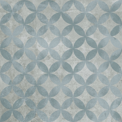 Lucerne Matt Geometric Patterned Concrete Effect Porcelain Outdoor Tile - Pack of 30
