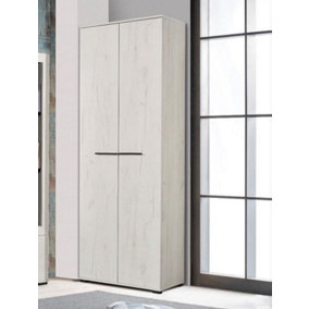 Lucerne Oak Finish 2 Doors Narrow Wardrobe