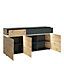 Luci 3 door 2 drawer sideboard (including LED lighting) in Platinum and Oak