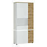 Luci 4 door tall display cabinet LH (including LED lighting) in White and Oak