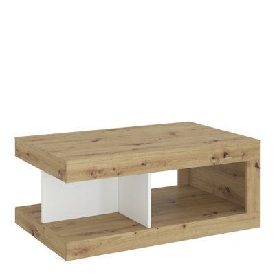 Luci Coffee table in White, Oak and Platinum DIY at B&Q