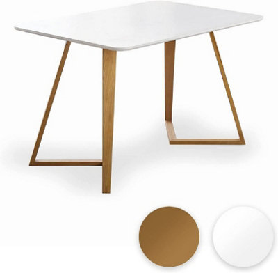 Lucia Dallas Dining Set, a Table and Chairs Set of 4, White/Blue