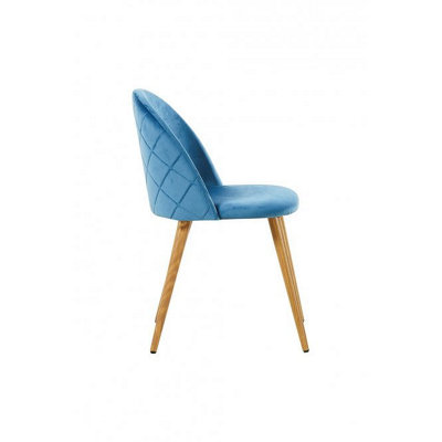 Lucia Dallas Dining Table and Chairs Set of 4, an Oak Dining Table & Set of 4 Blue Velvet Dining Chairs, Dining Set