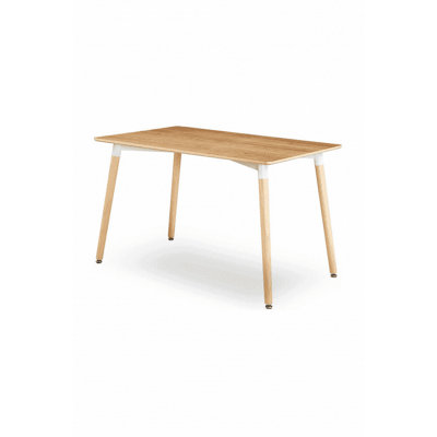 Lucia Halo Dining Set, a Table and Chairs Set of 4, Oak/Blue